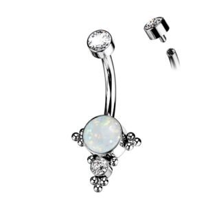 OMBLIGO CENTRO DE OPALO CON CIRCONES TIN19