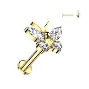 LABRET MARIPOSA TITANIO TIL965